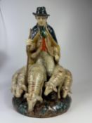 Karlsruher Porzellanfigur Majolika "Schäfer"