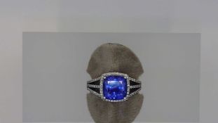 BRILLANT RING MIT TANSANIT 3,5ct.