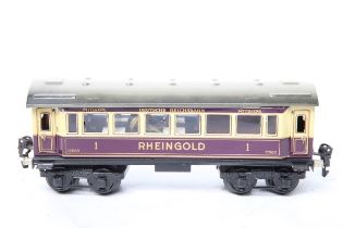 Märklin S 0, 1758 G Rheingoldwagen Speisewagen mit Inneneinrichtung und Beleuchtung L24.5cm Z1