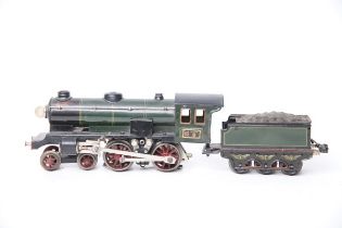 Märklin S 0, E65/13050 Dampflok mit Tender grün schwarz, 20V. L37cm Z1-