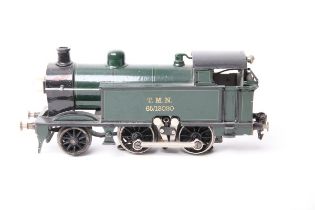 Märklin S 0, TMN 65/13020 Tenderdampflok dunkel grün . 20V elektrisch. L24cm Z1-