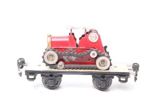 Märklin S 0, 1709 Platformwagen mit Raupenschlepper L17cm Z2-