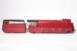 Märklin S 0, SLH 70/12920 Stromlinien Lok 20V elektrisch rotbraun, Teilweise farblich restauriert.