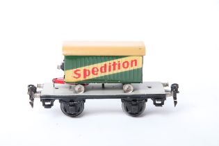 Märklin S 0, Plattformwagen - Spedition- L16,5cm Z1-2