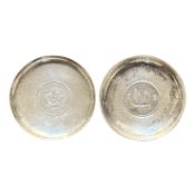 2 kleine chinesische Silber-Teller (20. Jh.)
