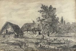 Attributed to Rembrandt van Rijn (1606-1669)
Farm Landscape with Cattle