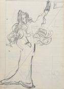 Attributed to Antoine Watteau (1684-1721), Study of a Woman in Motion