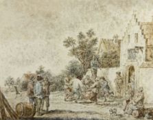 Attributed to David Teniers the Younger (1610-1690)
Village Scene with Peasants
