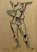 Liubov Popova (1889-1924), Cubist Composition: Woman Robot, Russia