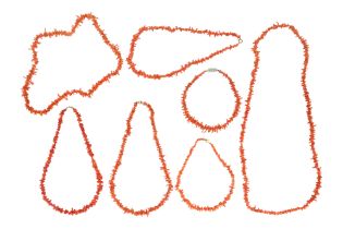 SEVEN CORAL NECKLACES Circa 1900