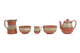 A TERRACOTTA PRATTWARE COFFEE SET