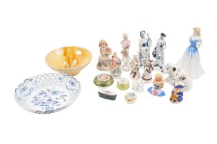 A COLLECTION OF CERAMICS AND ENAMEL BOXES