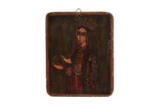 A 19TH CENTURY RUSSIAN ICON OF SAINT OLGA