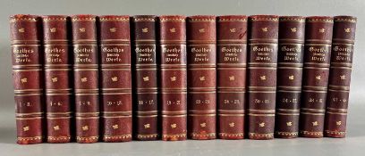 Bücher Goethes sämtliche Werke 44 Bände in 12 gebundenen Büchern, Max Hesses Verlag um 1900