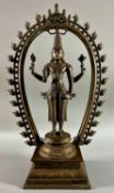 Asiatika Bronze Indien, evtl. Vishnu mit Prabhavali, wohl 20. Jhdt., ca. 51cm hoch und 6,7kg