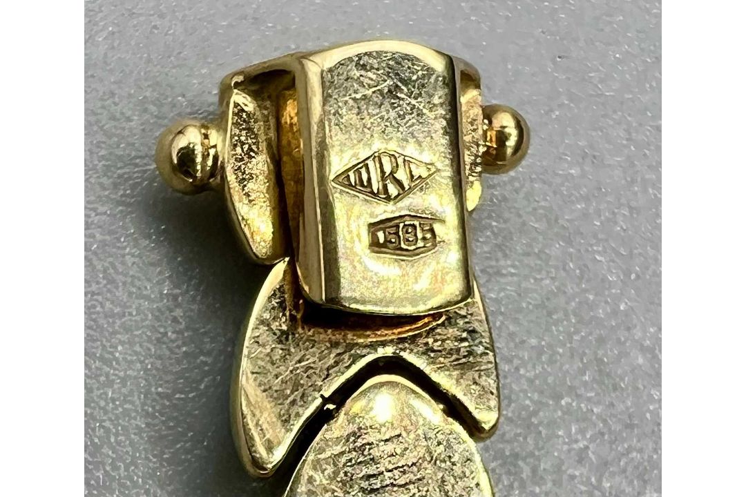Gold 585 Bicolor-Armband, 14 Karat, mit Expertise, ca. 20cm lang, ca. 18,1g - Bild 5 aus 7