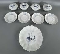 Limoges A. Giraud & Cie France Sauviat Corail La Mer Konvolut Fischteller und Terrinen