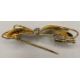 Gold 585 Brosche / Nadel mit Diamanten Brosche, Schleife, ca. 4,27g - Bild 3 aus 3