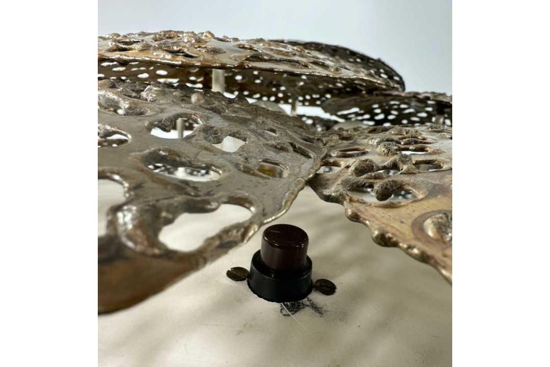 Wandlampe vintage Designer Brutalist lighting Mid Century Stil, ca. 64cm Durchmesser wohl Alu Bronze - Bild 8 aus 10