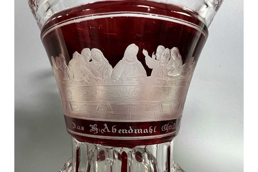 Biedermeier Konvolut 18./19. Jhdt., u.a. Glas Flakon, Überfangglas, Puppenköpfe, Buch-Schatulle - Bild 12 aus 20