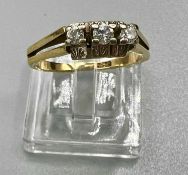 Gold 585 Ring, Brillantring mit 3 Brillanten, Ringgröße 53, ca. 2,67g