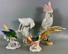 Porzellan und Keramik Konvolut Vögel, darunter Fasold & Stauch, KPM, Karl Ens und Royal Dux