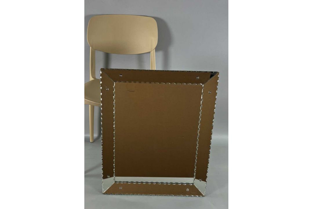 Spiegel älter / vintage Art déco Stil / venezianischer Spiegel rechteckig, Maße ca. 59x49cm - Bild 2 aus 6