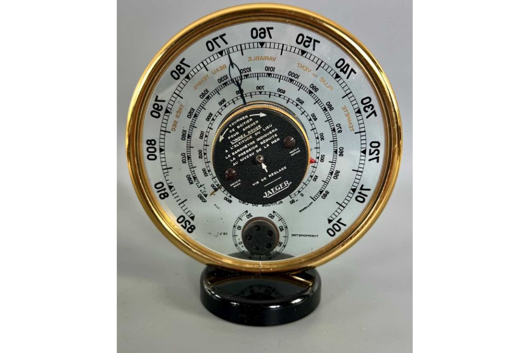 Zwei Barometer Jaeger vintage Wetterstation und Louis Théophile Hingre Herbelot Wandbarometer - Bild 15 aus 17