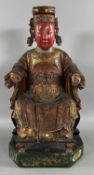 Asiatika Holzfigur Würdenträger wohl China wohl Qing-Dynastie