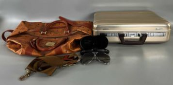 MCM Reisetasche Monogramm braun, Zero Halliburton Koffer und Porsche Design Sonnenbrille, vintage