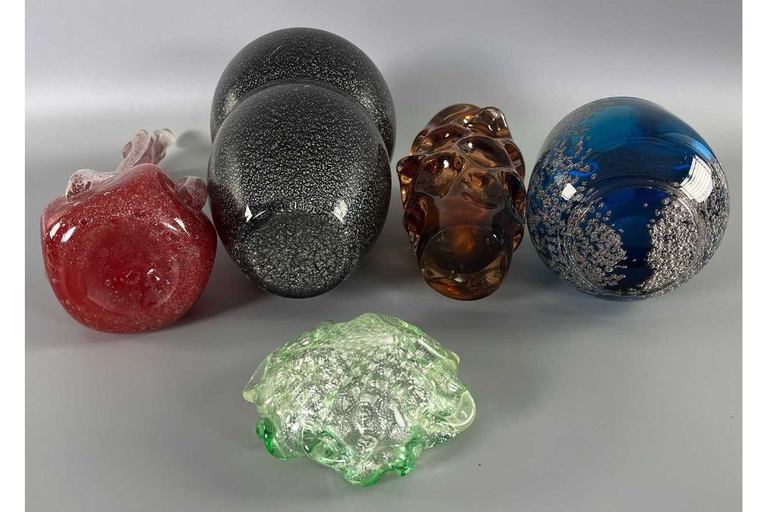 Glasvasen Konvolut 5 vintage Designer Vasen, u.a. Jan Beranek Skrdlovice + wohl Murano, mid-century - Bild 5 aus 5