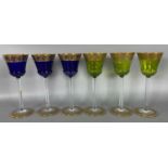 Wohl Saint Louis Thistle Gold, 6 farbige Römer Gläser, Weingläser