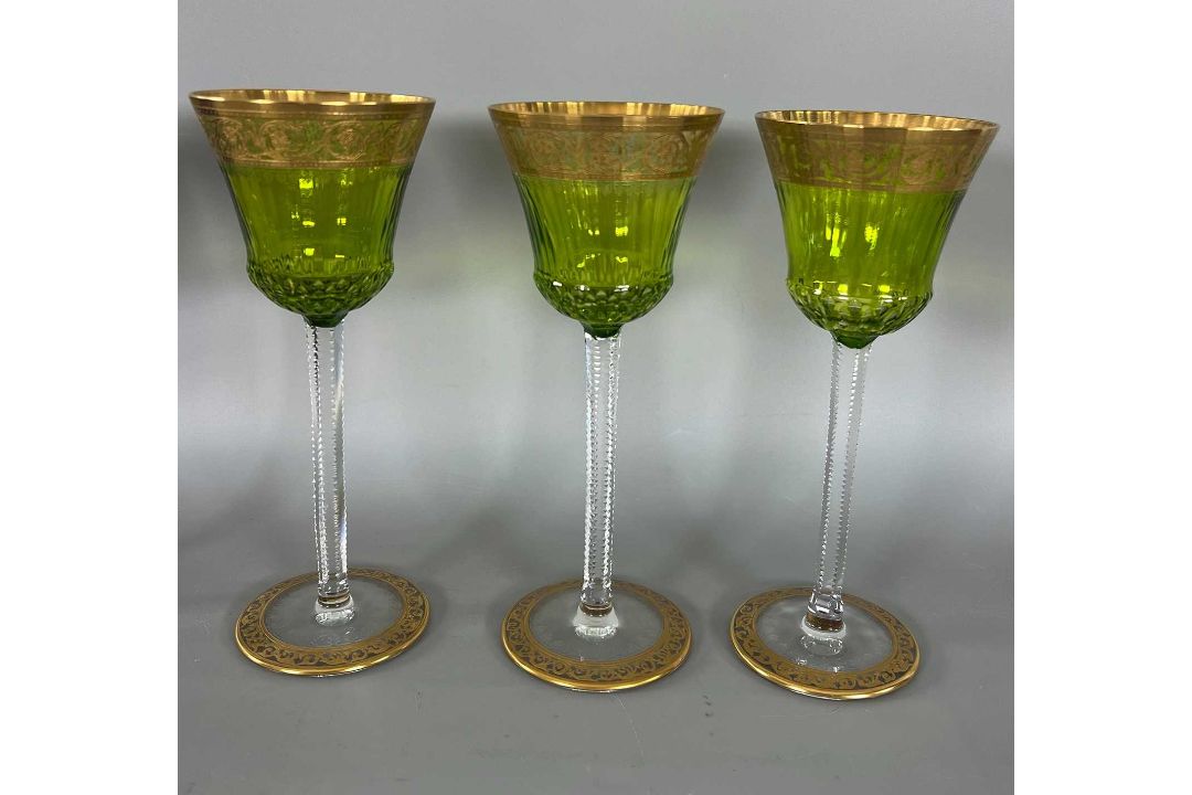 Wohl Saint Louis Thistle Gold, 6 farbige Römer Gläser, Weingläser - Bild 4 aus 8