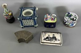 Asiatika Konvolut wohl China Japan Qing-Dynastie / Meiji-Periode, Cloisonné, 应 花押 und 普田製