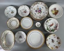 Porzellan Teller Schalen u.a. Meissen Schwertermarke, Mottahedeh, Richard Ginori, Vögel Obst Dekore
