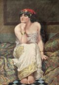 Long, Edwin Longsden (1829-1891) Zuschreibung, Aquarell Portrait orientalisch gekleidete junge Frau