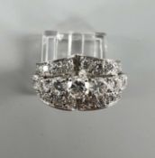 Gold 750 Ring, Weißgoldring mit insgesamt ca. 1,8ct Brillanten, Ringgröße ca. 54, Gewicht ca. 10g
