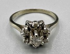 Gold 585 Ring, Brillantring, Solitärring mit Diamantbesatz, 14 Karat, Ringgröße ca. 60,5, ca. 4,24g