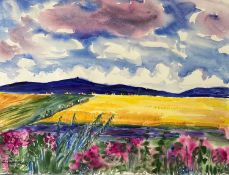 Rausch, Clara Louise (1921-2020), genannt Lallah, Aquarell Ansicht wohl Ansicht Taunus