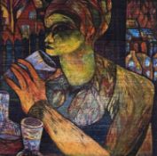 Fekete, Esteban (1924-2009), Druckgrafik die Trinkerin, handsigniert, Auflage 3/80