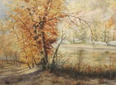 Aquarell " Herbst Szene " 