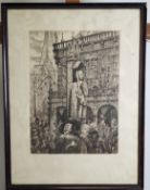 Kück Fritz ( 1893 - 1974 ) " Blick auf den Marktplatz in Bremen "