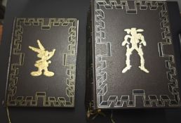 Konvolut in Leder gebundene Comics Asterix / Lucky Luke