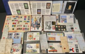 Stamps : Eclectic mix of stamps in carton, pre stamp covers 1839 /1840 basingstoke,2 albums of Car