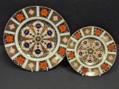 A Royal Crown Derby Imari 1128 pattern side plates, 21.5cm diameter, printed marks in red,