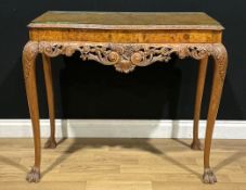 A ‘Queen Anne’ style walnut side table, 80.5cm high, 98cm wide, 46cm deep