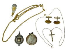 Jewellery - a Raymond art glass floating gold pendant, with raw 23ct gold flecks suspended in a