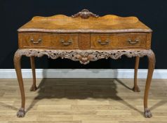 A ‘Queen Anne’ style walnut side table, 96cm high, 128cm wide, 54cm deep