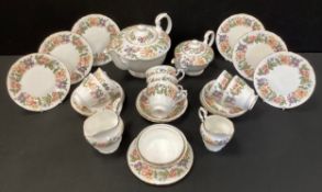 Paragon Country Lane pattern tea service for eight including, a tea pit, hot water pot, cream jug,