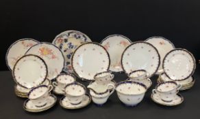 An extensive Jackson and Cosling floral tea service for eight comprised of, two picnic plates,
